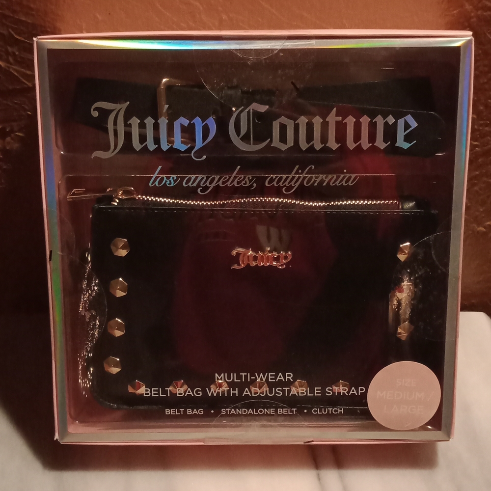 Juicy Couture Black Belt Bag with Gold Accents